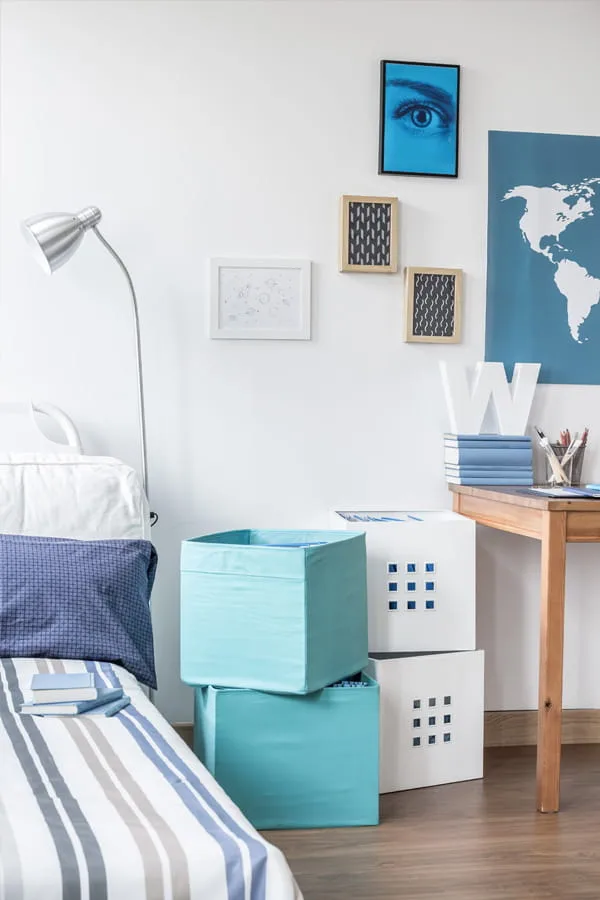 Youth bedroom decorated with posters