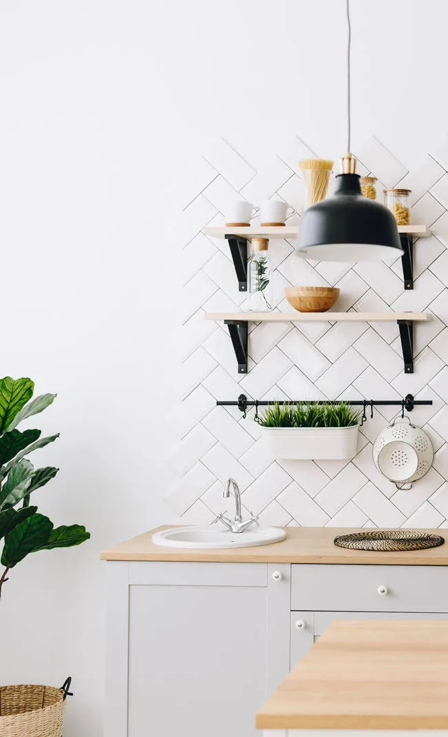 Kitchen decorated with tiles