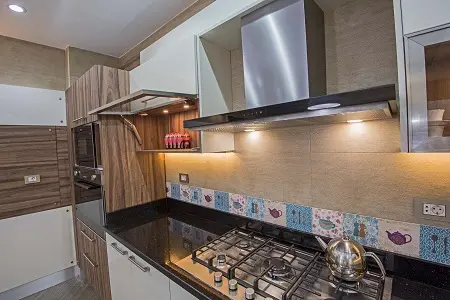 Kitchen with tiles to renovate