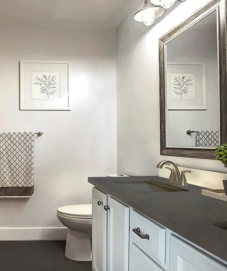 Bathroom with white microcement on the walls