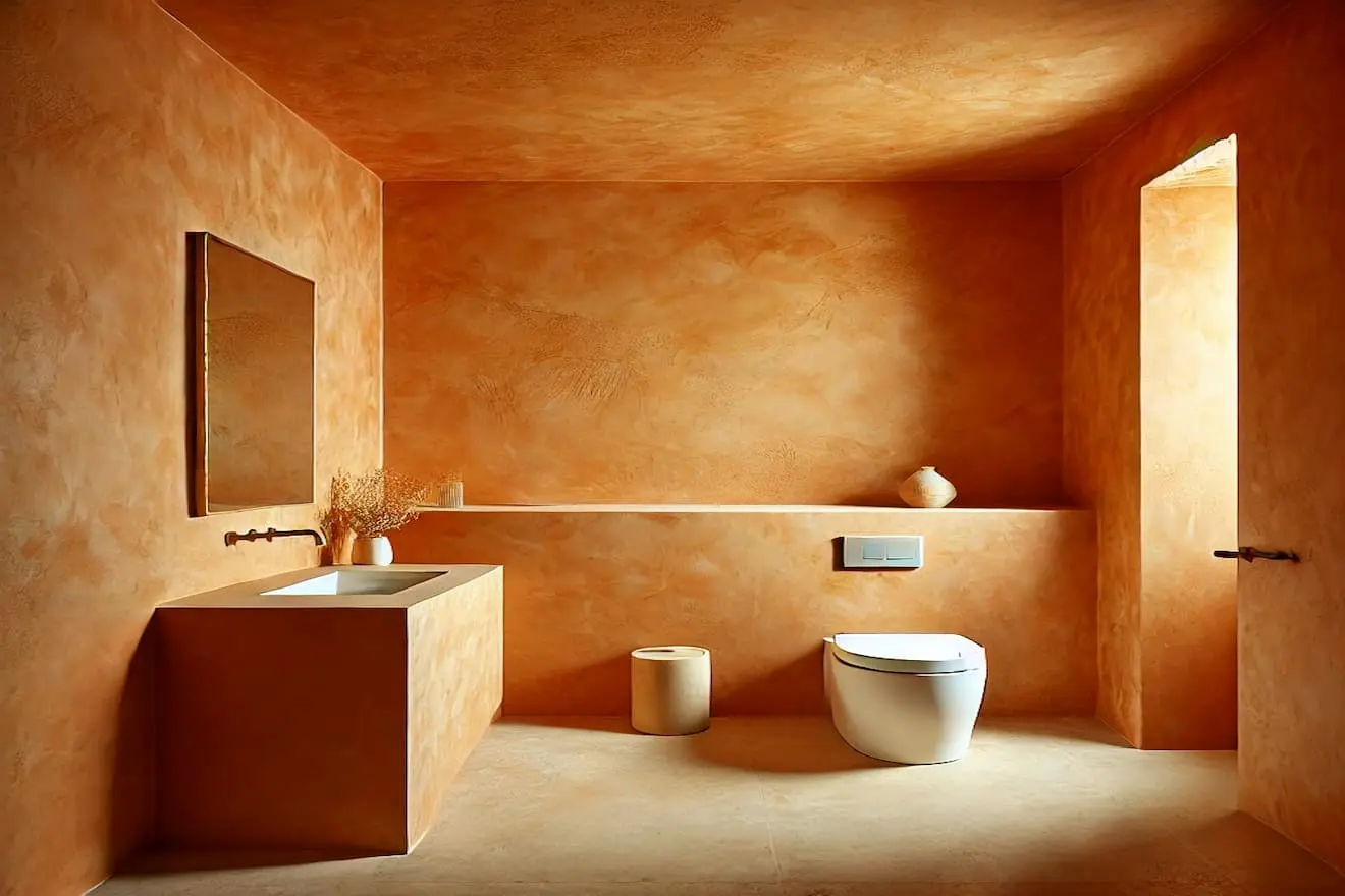 Salle de bain avec chaux naturel et écologique