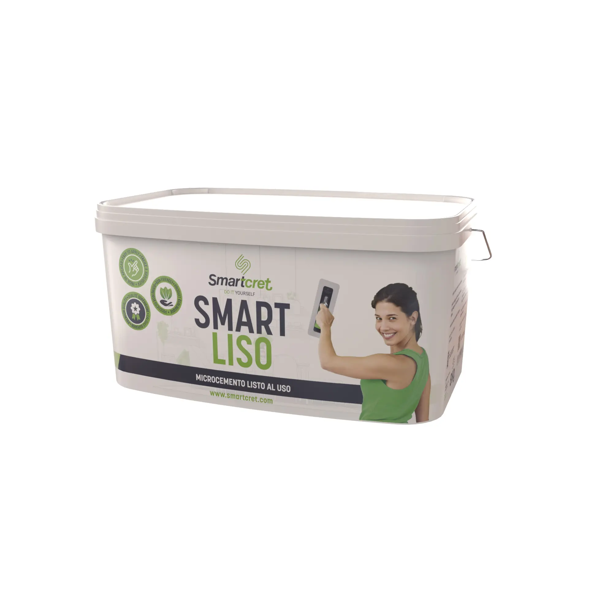 Smart Liso 6 Kg. Microcemento listo al uso pigmentado.